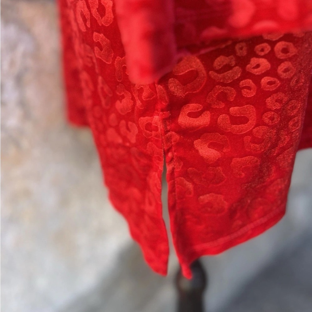 Ruby Rd Holiday Christmas Tunic Top XL 1X Red Embossed Velvet Excellent‎ - Picture 5 of 8